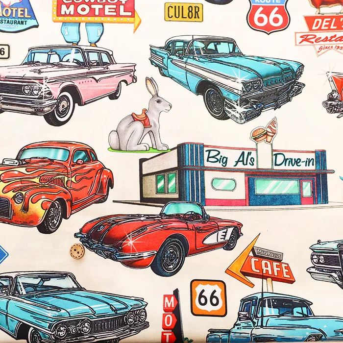 USAコットンプリント生地　QT FABRICS　VINTAGE CAR